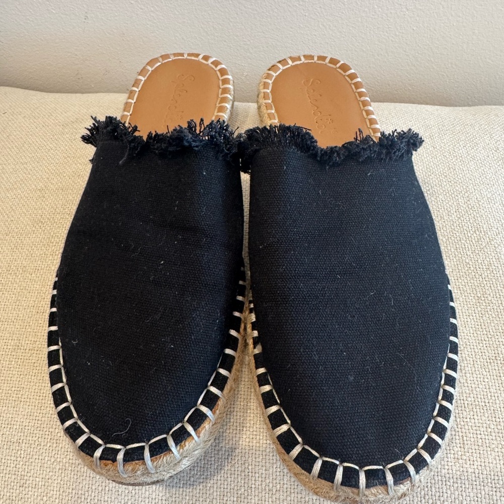 Splendid Black Espadrille Mules